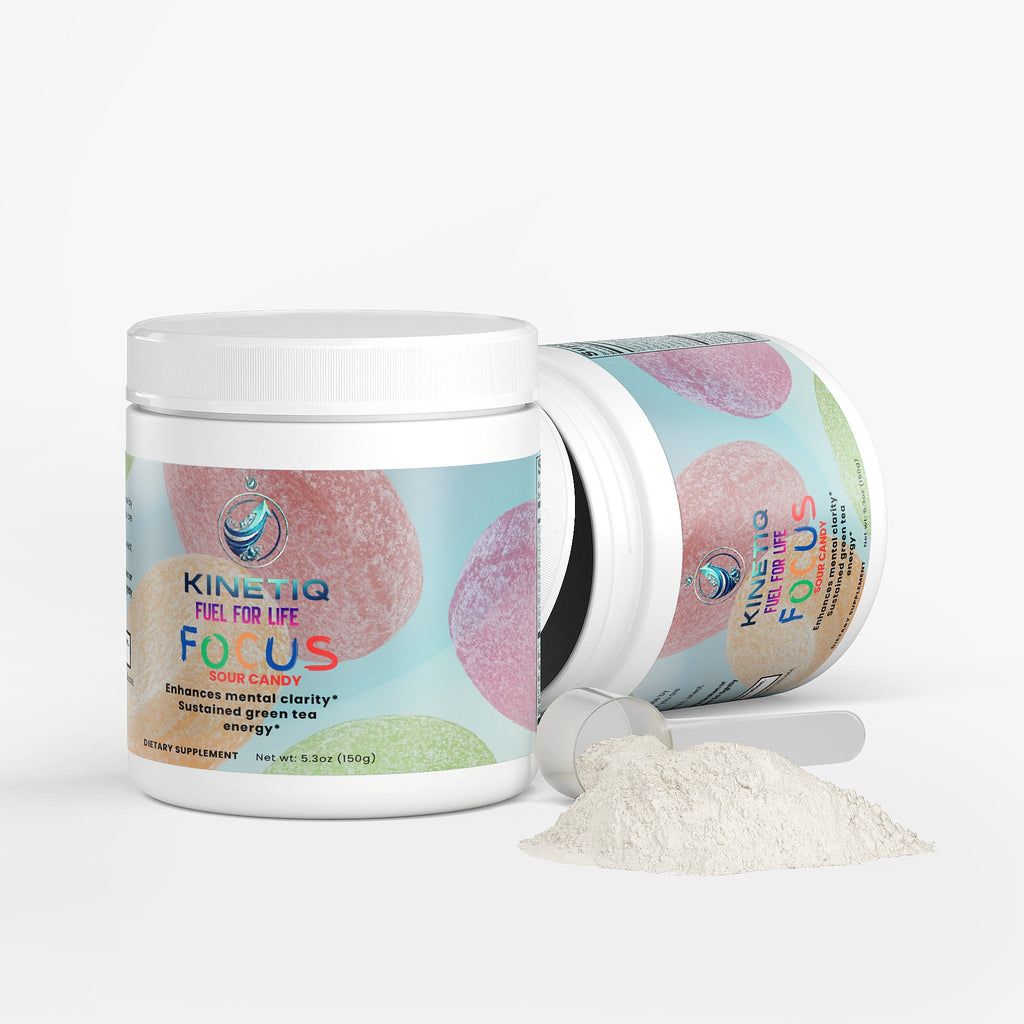 Solikka Focus Drink Mix with Sour Candy flavor, a specialty supplement in a colorful container with vibrant label design.