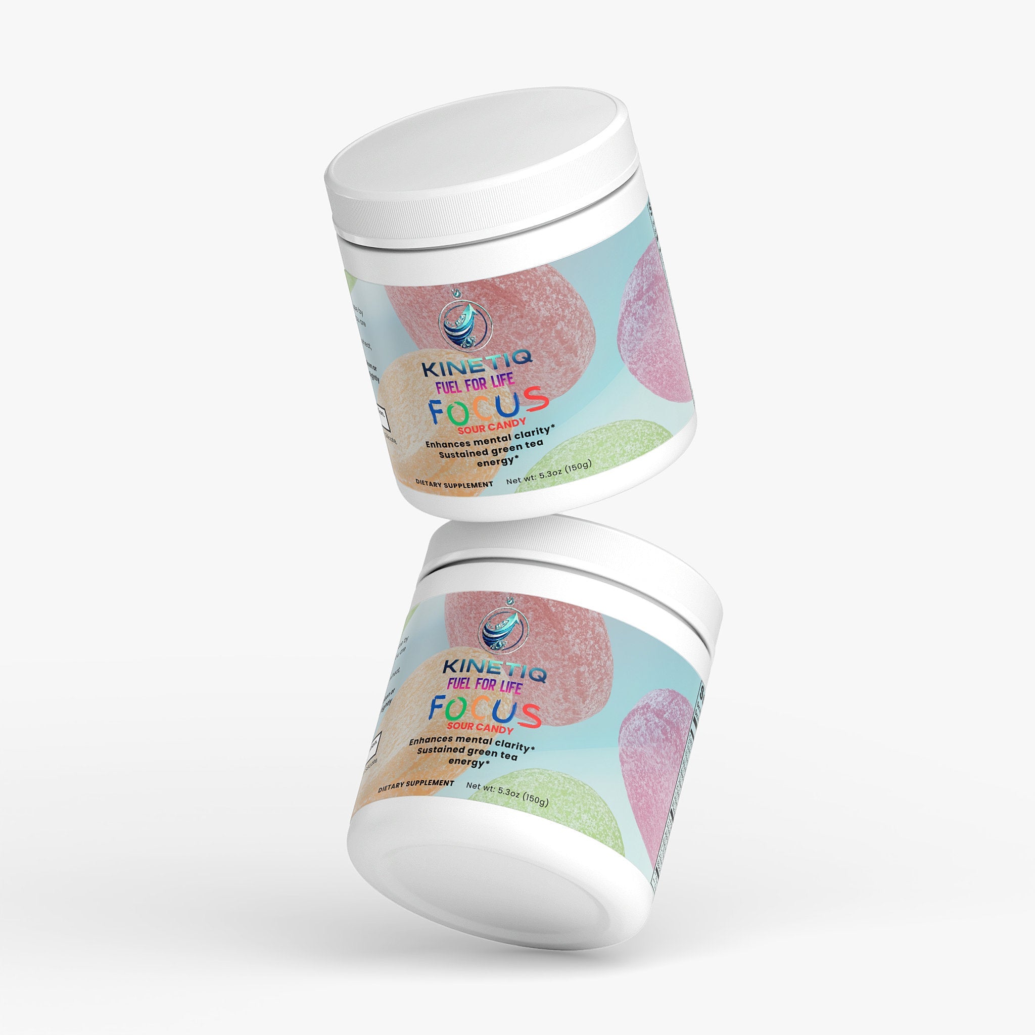 Solikka Focus Drink Mix Sour Candy flavor, specialty supplement packet with colorful label and branding on a white background.