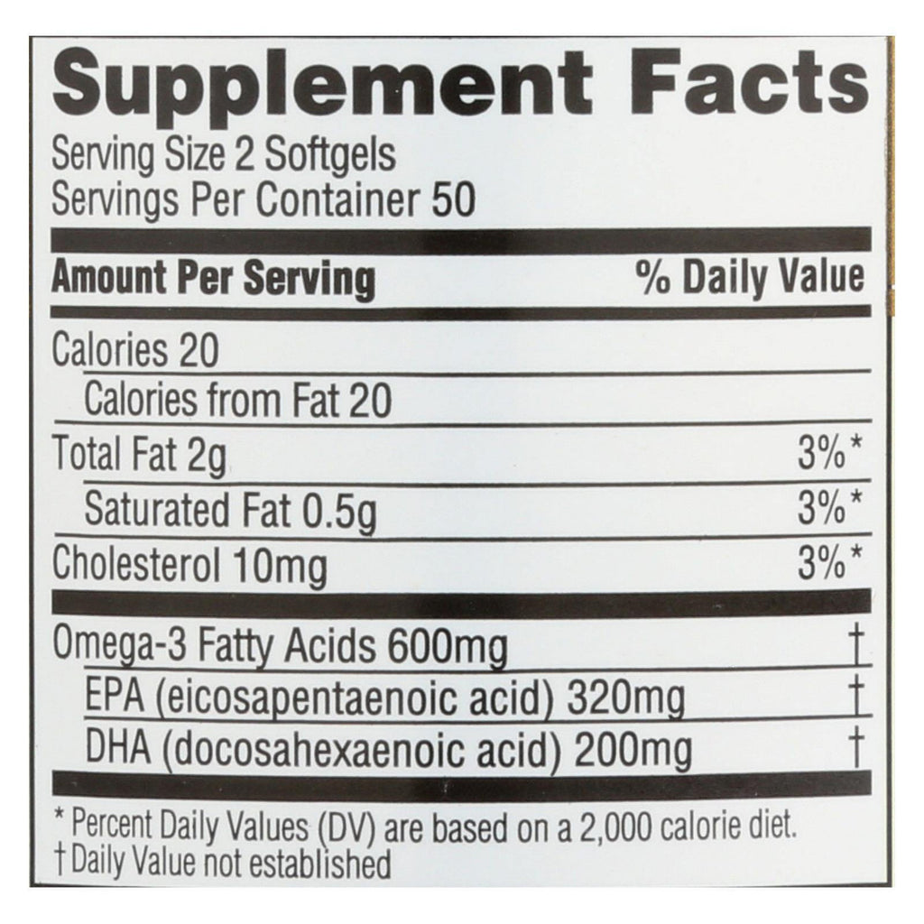 Bottle of Spectrum Essentials Fish Oil Omega 3 supplements by Night Shift Supply Company with 100 capsules on a white background.