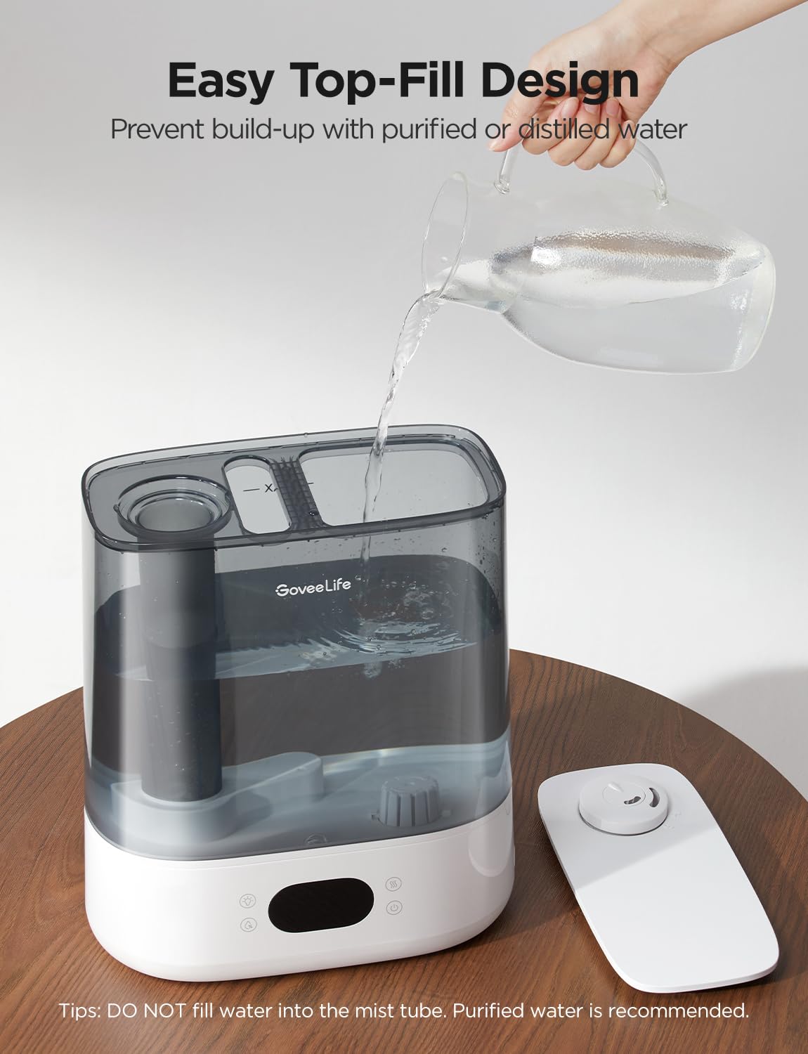 GoveeLife Smart Humidifiers for Bedroom, 6L Cool Mist Top Fill for Large Room, Humidity Sensor, Auto Mode, Schedule, 60H Quiet Runtime, WiFi Humidifier Essence Diffuser for Baby Plant, Work with Alexa