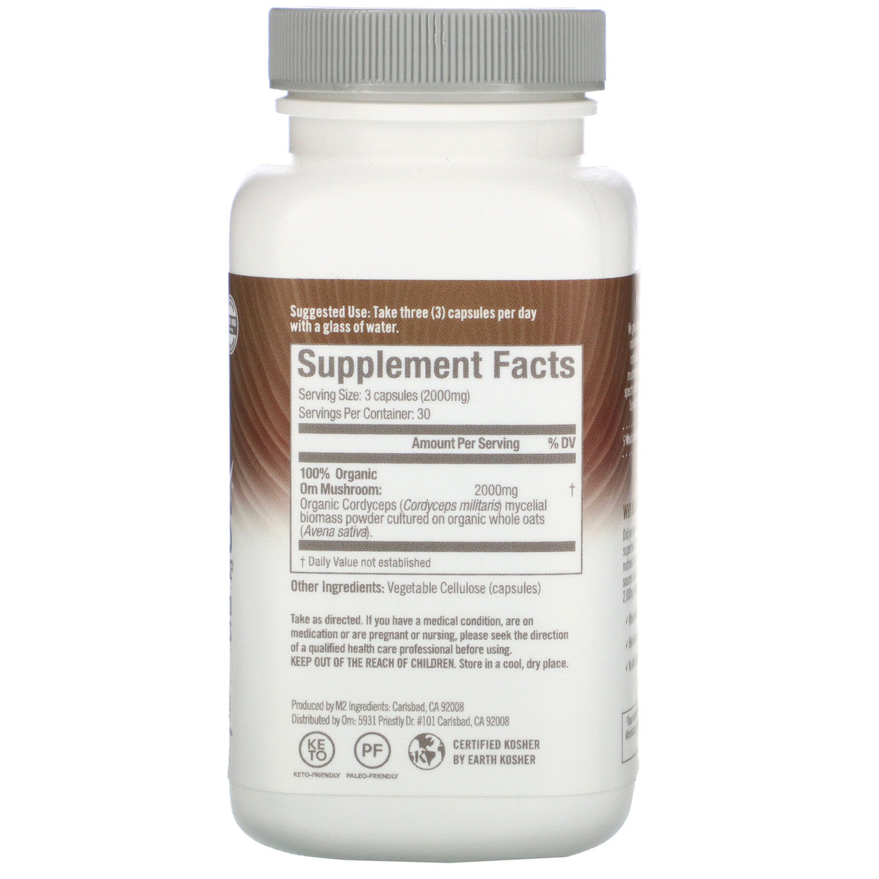Night Shift Supply Company OM CRDYCPTS MUSH SF CAPS food supplement bottle with 90 vegetarian capsules for immune support.