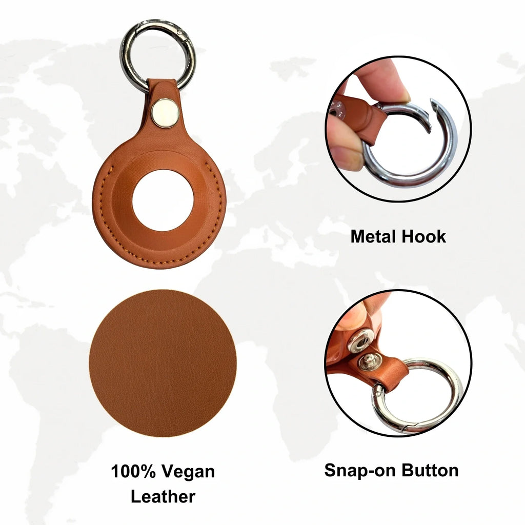 Pair of Dolphin Smart Tracker Pro cases made from premium vegan leather, featuring sleek design and secure closures.