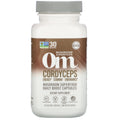 Night Shift Supply OM CRDYCPTS Mush SF Caps food supplement, 90 vegan capsules in a clear bottle with label showing product details.