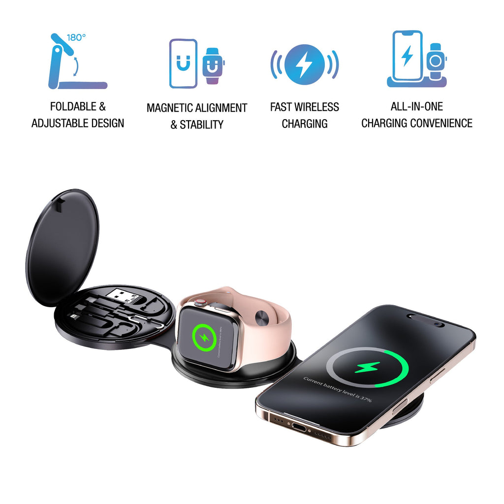 Pursonic Sip & Charge 2-in-1 mug warmer and folding charging station for wireless charging and device comfort.