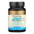 Spectrum Essentials Fish Oil Omega 3 supplement bottle with 100 capsules from Night Shift Supply Company, displaying label and capsules