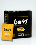 Pineapple Mango Lime hydration energy powder by BEVL - Dance Healthy, shown in a colorful scoop with powder ingredients.