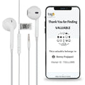 Loss Recovery Find My Phone earphones with QR code tag for easy tracking and recovery.