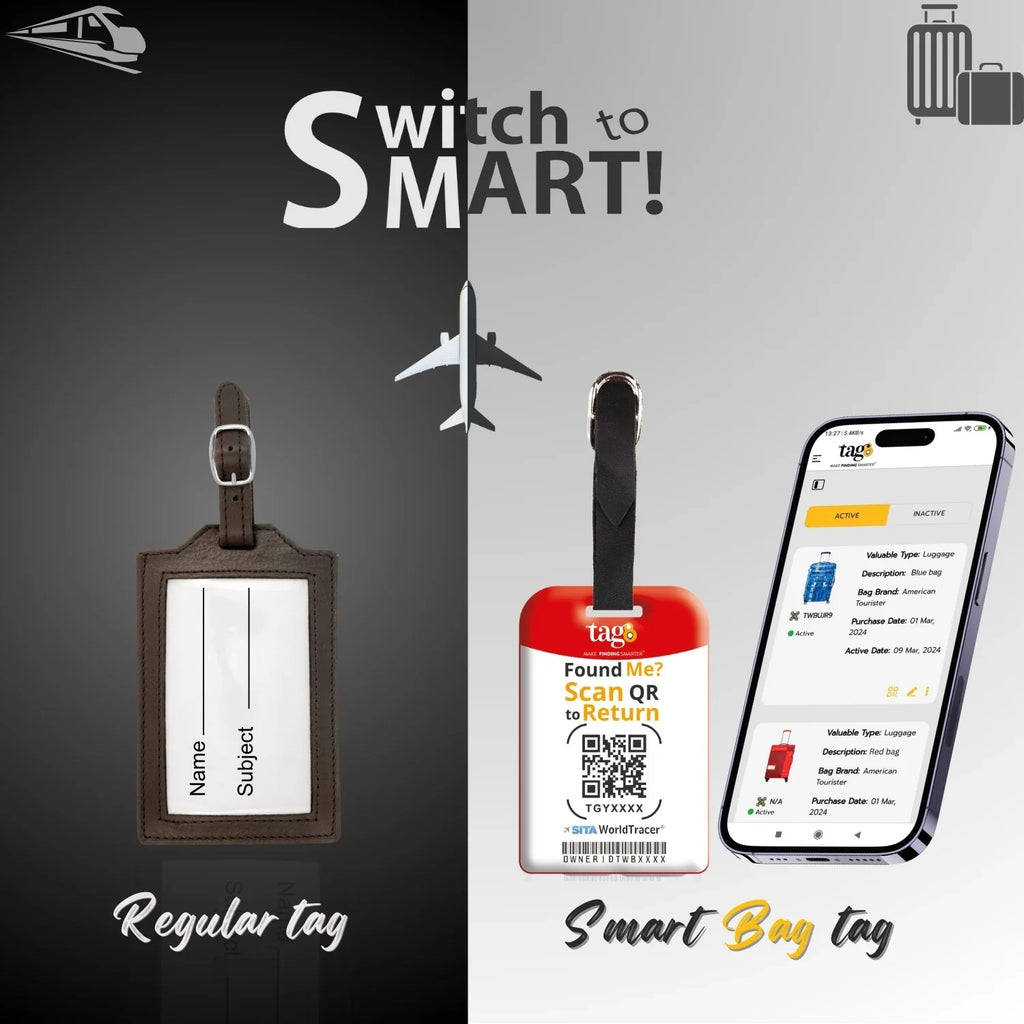 Global Lost Recovery Service Smart Bag Security Tag with Turkey flag design, QR code, and durable security features for travel safety.